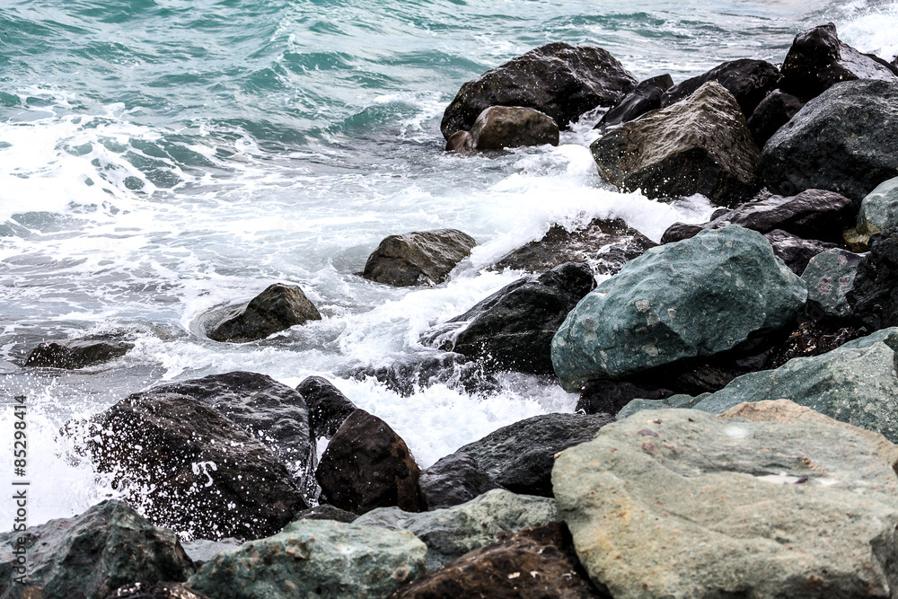 Stones on a sea shore