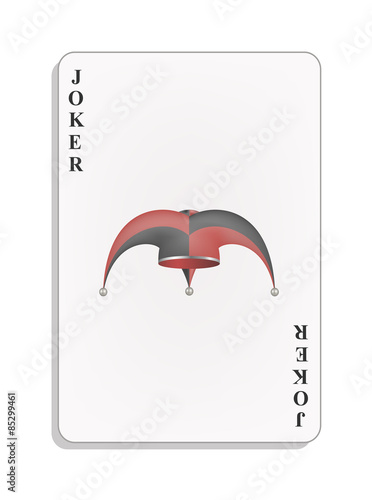 Playing card with joker hat