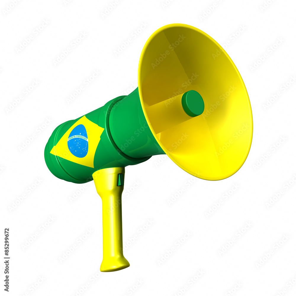 ブラジル国旗模様のメガフォン Stock イラスト Adobe Stock