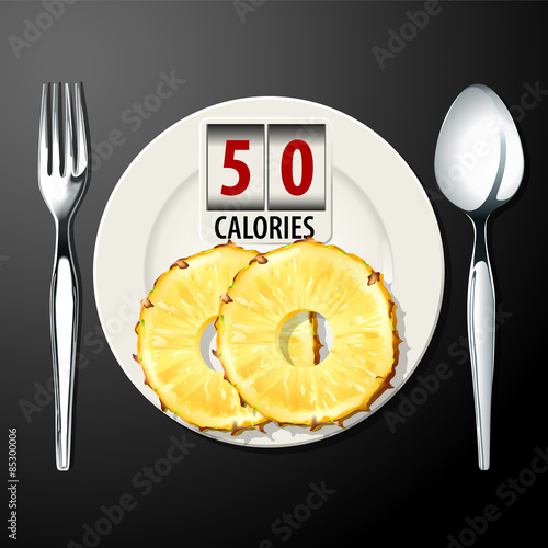 Vector of Calories in Pineapple