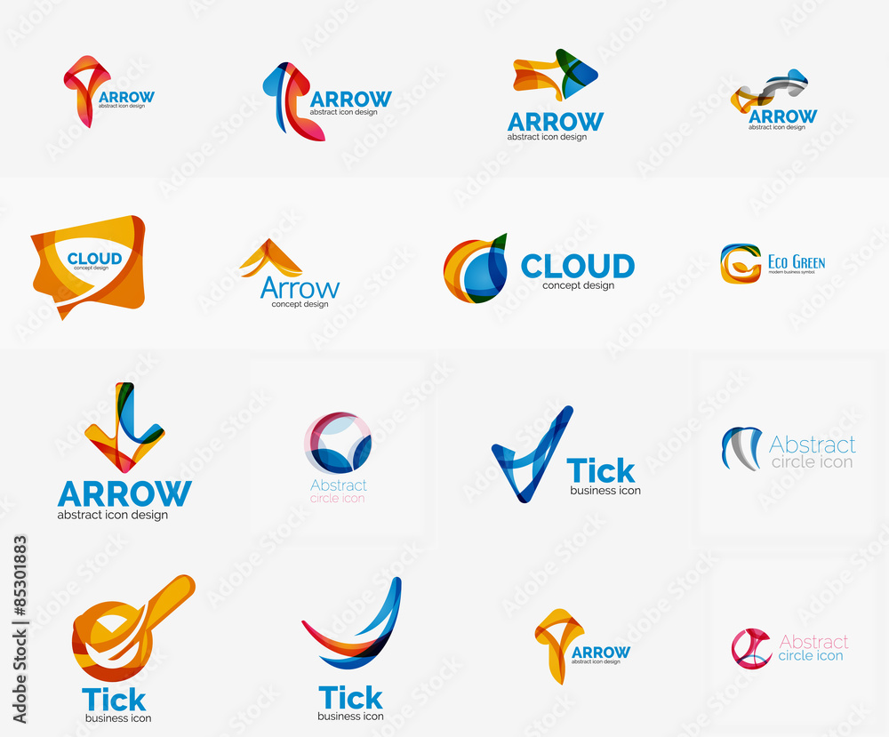 Set of universal company logo ideas, business icon collection Set of universal company logo ideas, business icon collection
