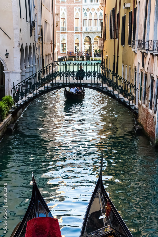 gondola in Venice canal calle