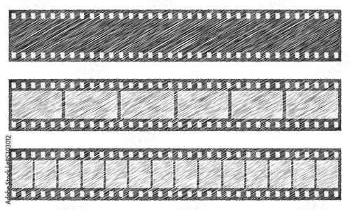 Scribble Sketch Grunge Filmstreifen | Vektor
