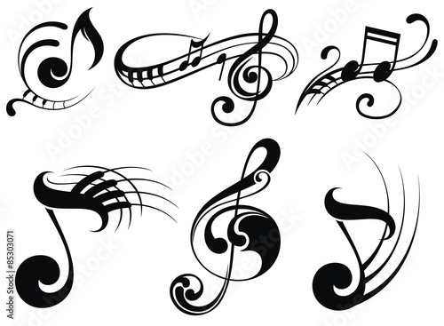 Music notes on staves