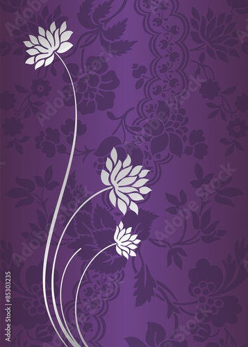 Fototapeta Naklejka Na Ścianę i Meble -  water lilies, wedding card design, India