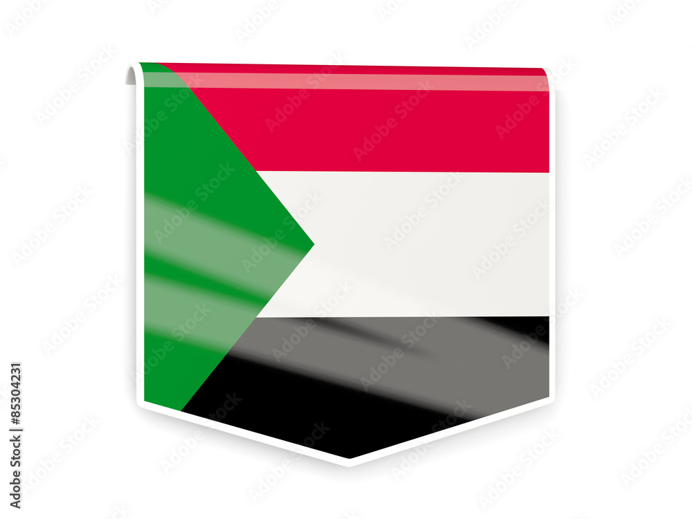 Flag label of sudan Flag label of sudan