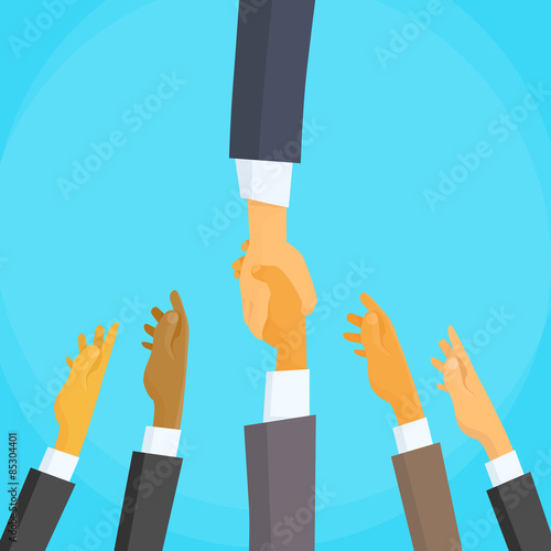 Handshake Concept Choose Partners Business People Group Hands 