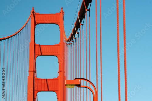 Golden Gate Bridge red pillar and lamp