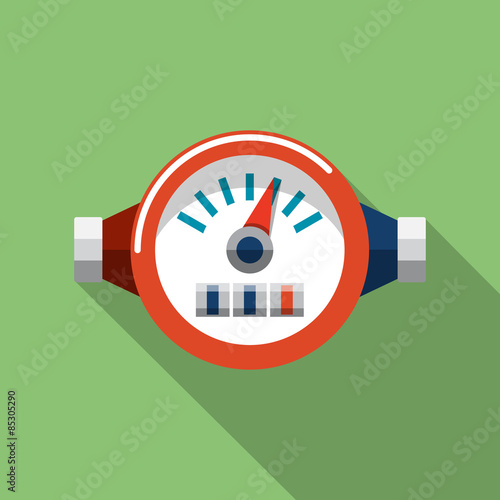 Vector Water Meter Flat Icon