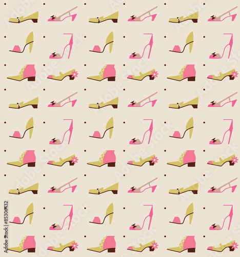 Beautiful woman shoes seamless pattern vector illustration