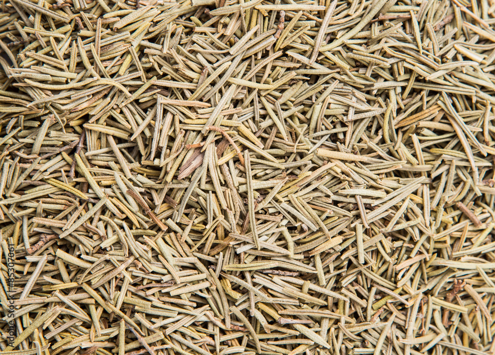 Dried rosemary herb leaves close up view background Dried rosemary herb leaves close up view background