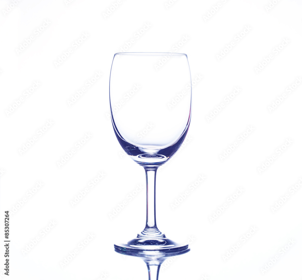 empty wine glass isolated