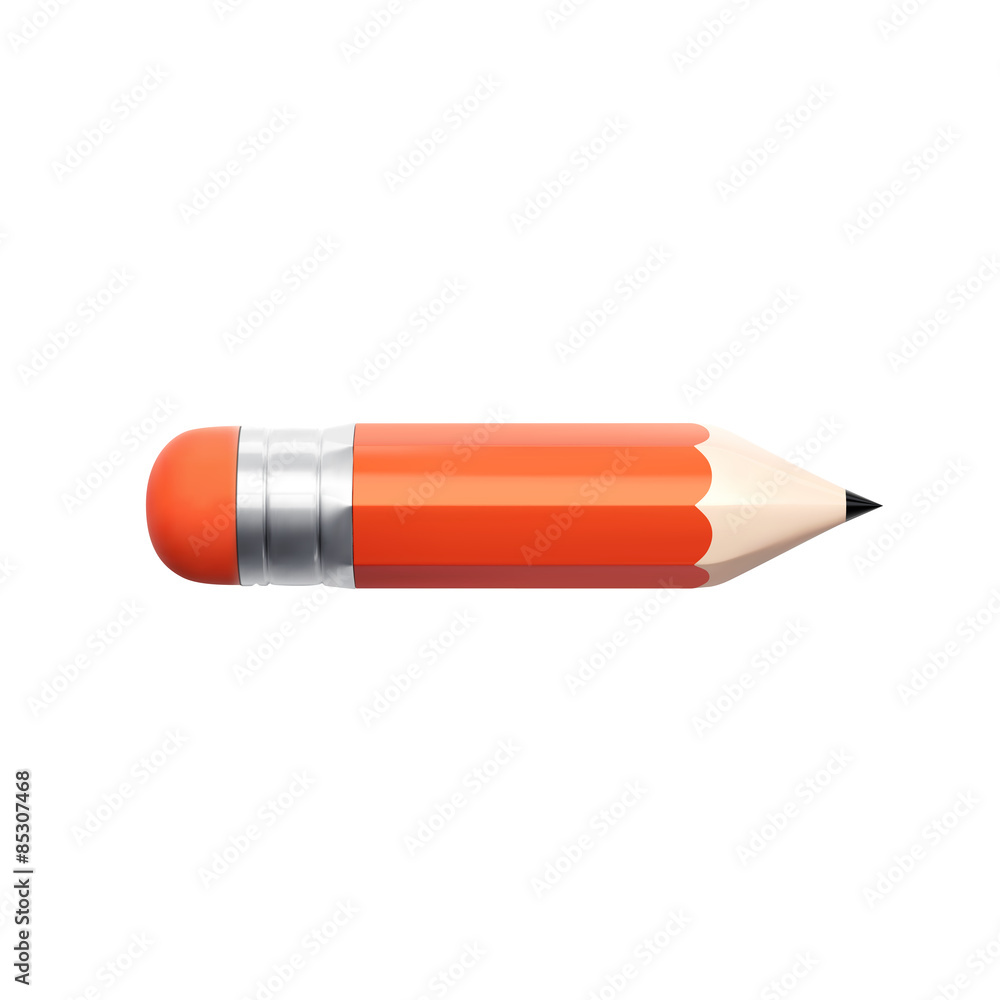 3d pencil illustration with shadow, isolated on white 3d pencil illustration with shadow, isolated on white