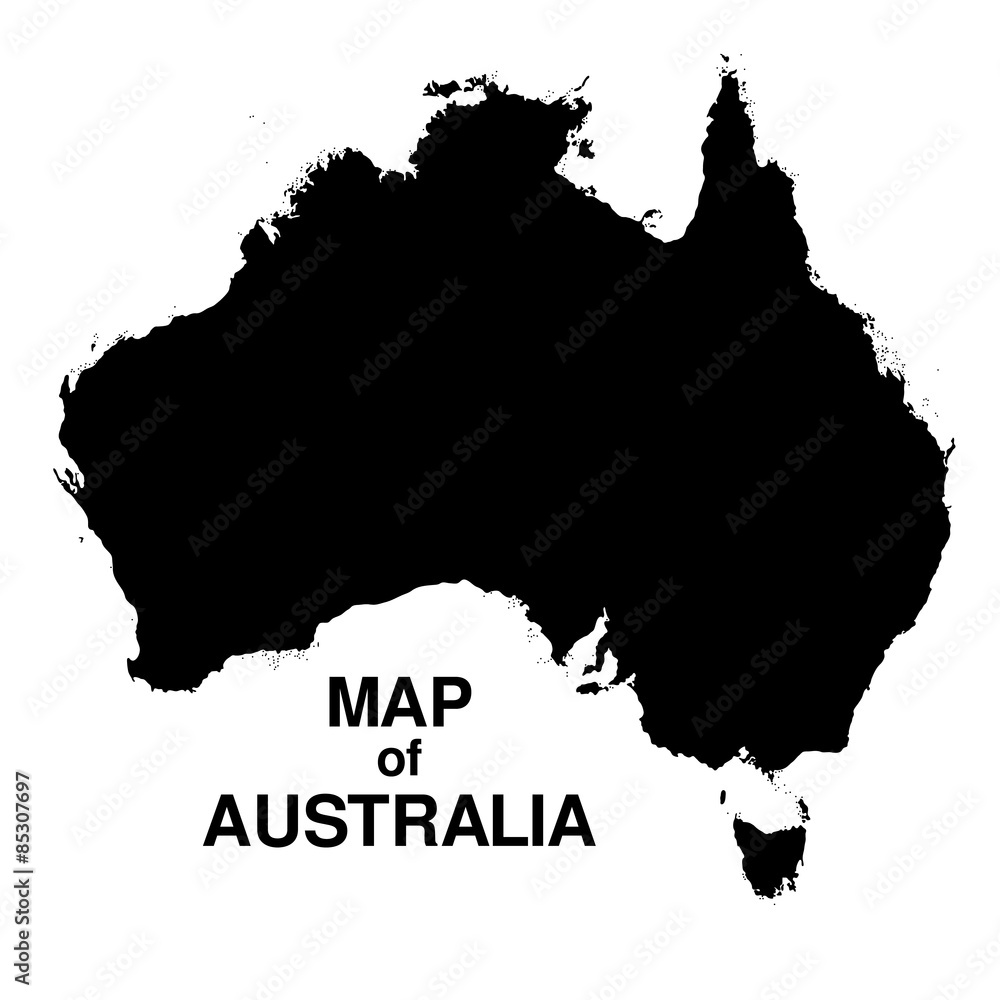 Map of Australia silhouette background