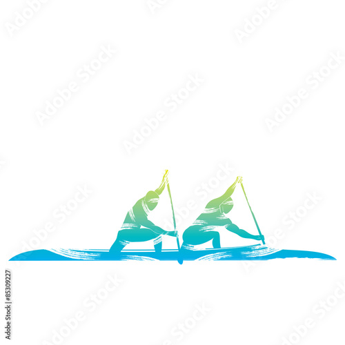 kayaking sport design vector