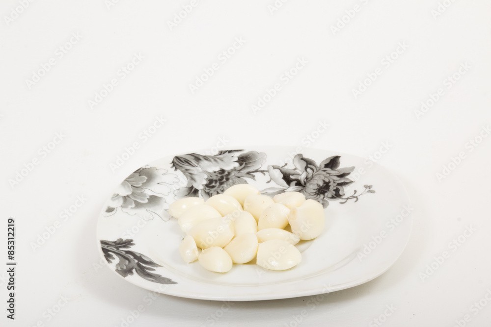 Garlic in a plate Garlic in a plate