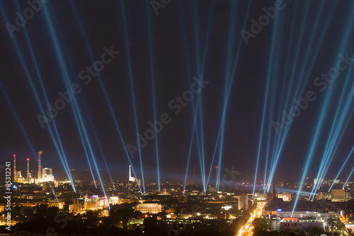 Karlsruhe, Stadtgeburtstag Nachtaufnahme