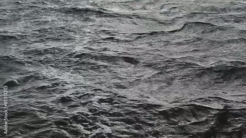 Stormy lake water in the wind, close up background, Lily Loch, Scotland, HD footage 