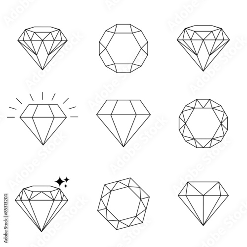 Diamond  icons set, design