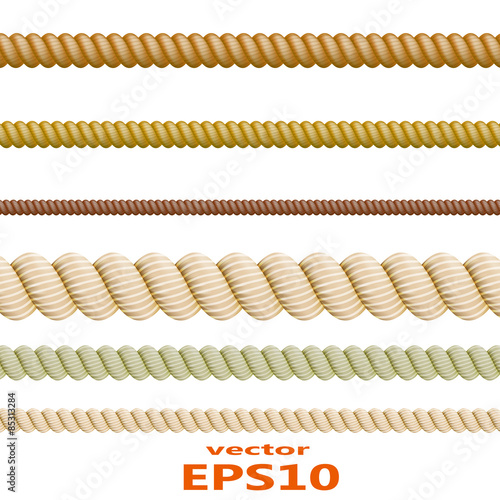 Set of color ropes. Vector illustration