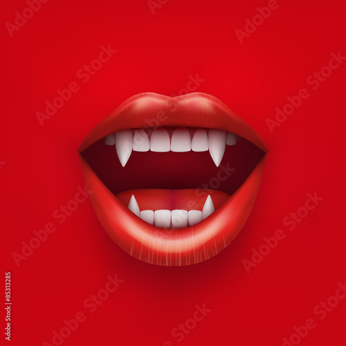 Background of vampire mouth with open lips.