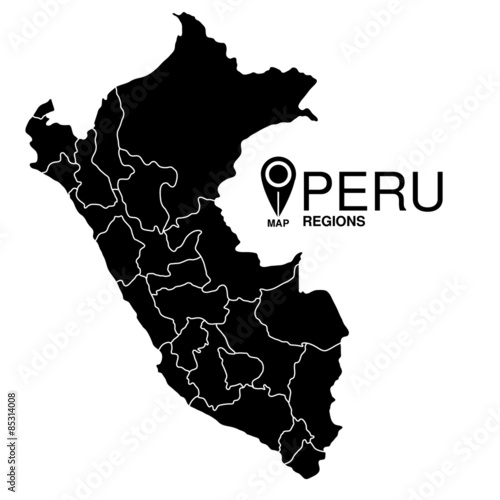 Regions map of Peru location