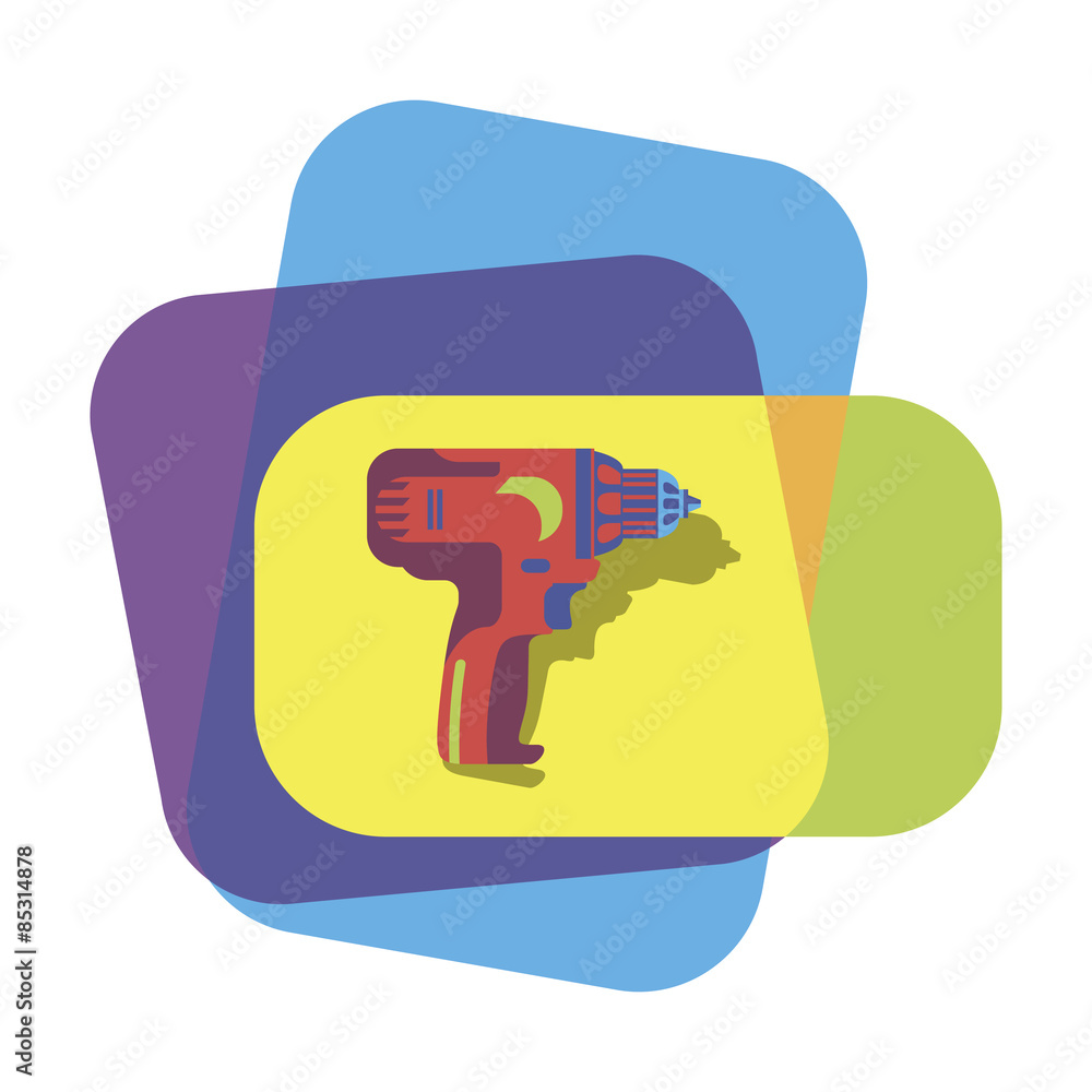 drill in color frame flat illustration drill in color frame flat illustration