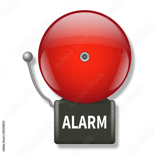 Vector illustration of red fire alarm bell