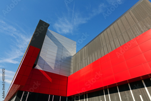 Obraz na płótnie colorful aluminum facade on large shopping mall w salonie