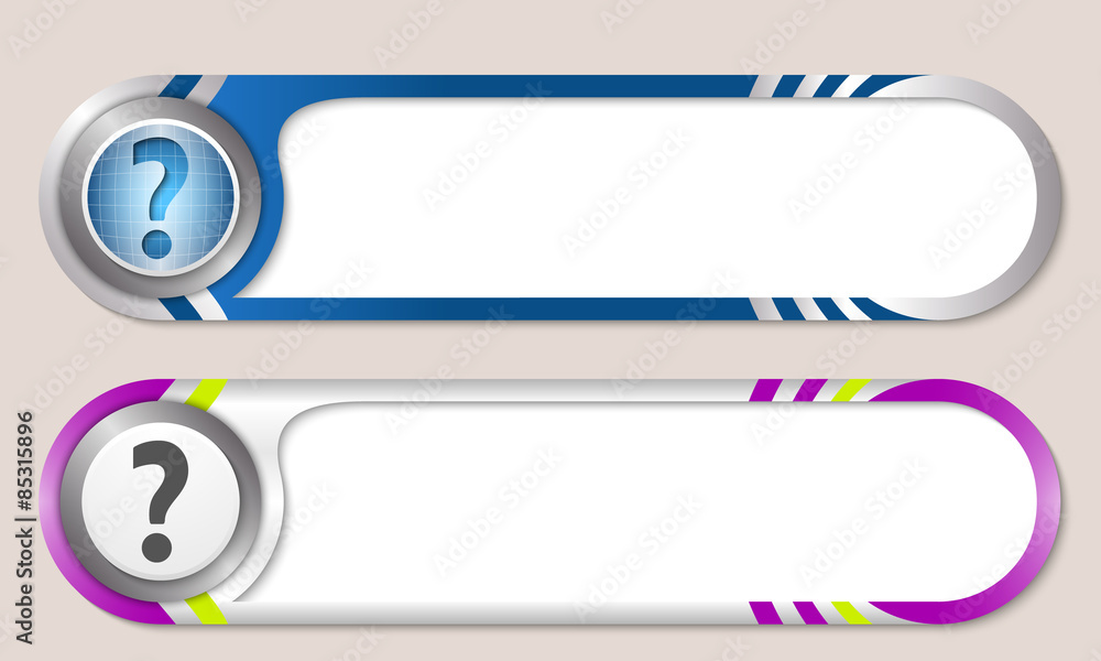 Vector buttons for your text and question mark Vector buttons for your text and question mark