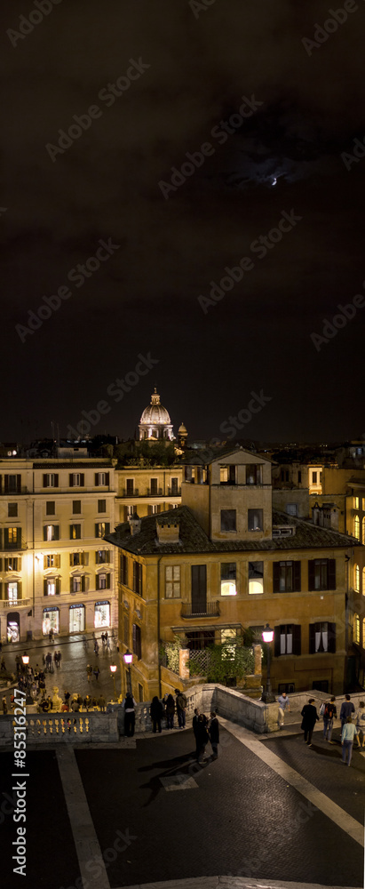 Piazza di spagna, rome, nightview in wide vertical size