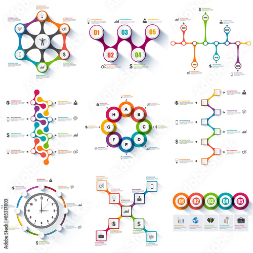 Set of infographics vector design template