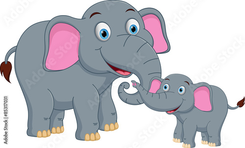 Elephant family cartoon 
