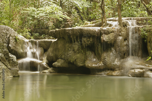 Erawan Waterfall, Erawan National Park in Kanchanaburi, Thailand photo