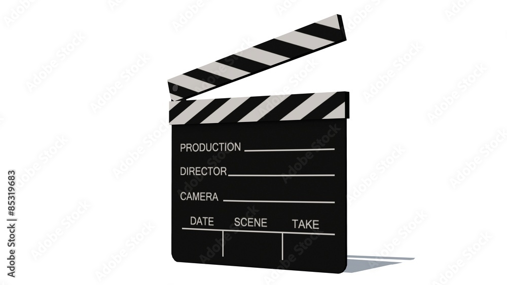 clapper board  isolated on white background