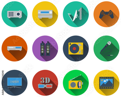 Set of multimedia icons