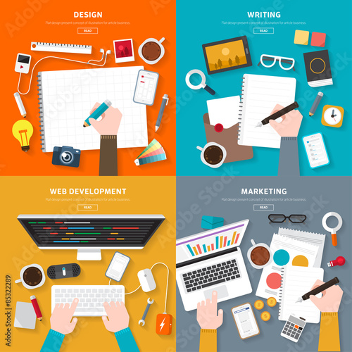 Flat design concept digital marketing