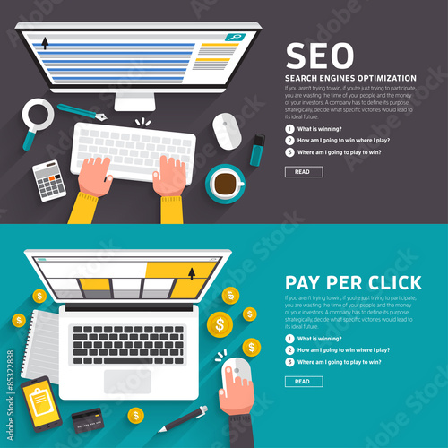 Flat design concept digital marketing