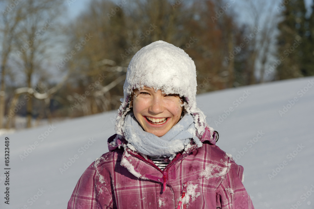 Girl having fun in the snow Girl having fun in the snow