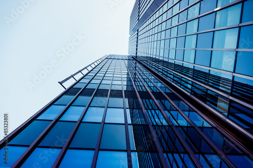 office building. glass silhouettes of skyscrapers