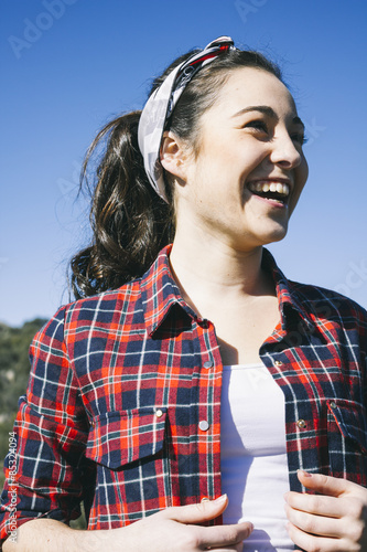 Portrait of happy young woman photo