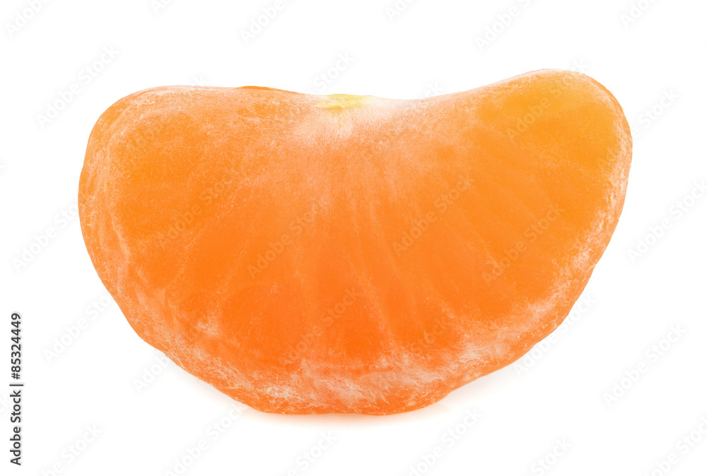 tangerine slice isolated on white background