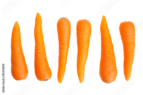 Fresh and sweet carrot isolated on white background..