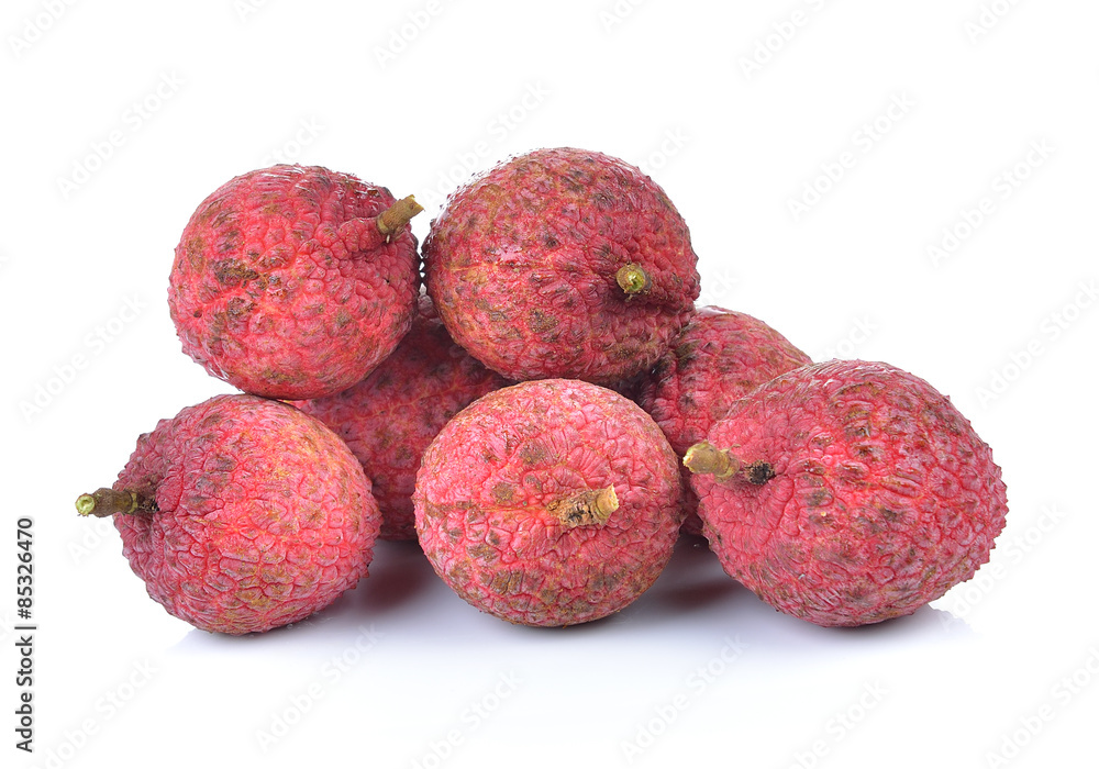 Fresh lychee isolated on white background Fresh lychee isolated on white background