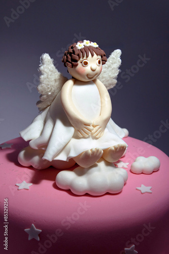 Fondant angel cake decoration