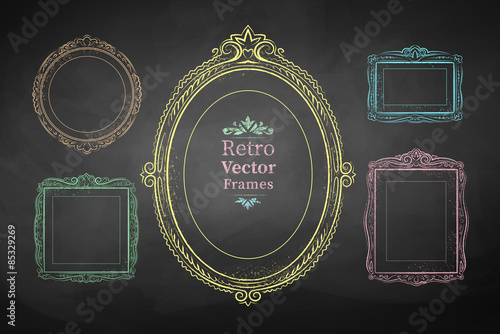Chalk drawn vintage frames.