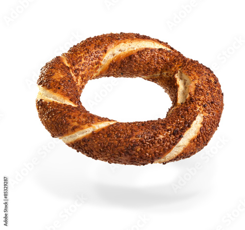 Turkish bagel (simit) on air photo