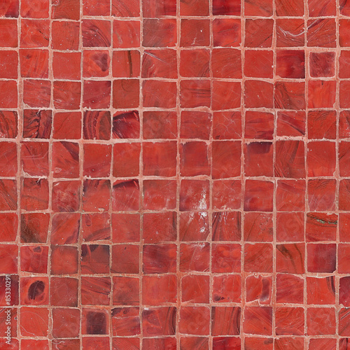 Seamless red mosaic tile texture