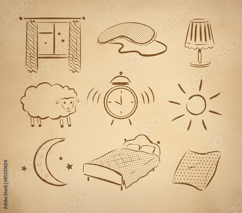 Bedtime vector set.