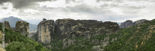 Greece, Meteora monasteries on top of the rock towers photo